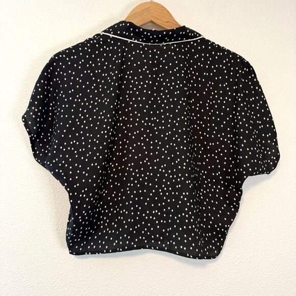 Heart Soul Polka Dot Collared Crop Top Size Medium NWT - Picture 3 of 8